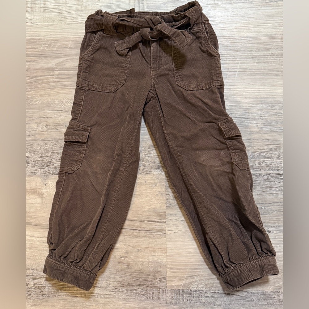 Old Navy 4T Girl’s Brown Corduroy Joggers Style Cargo Pants